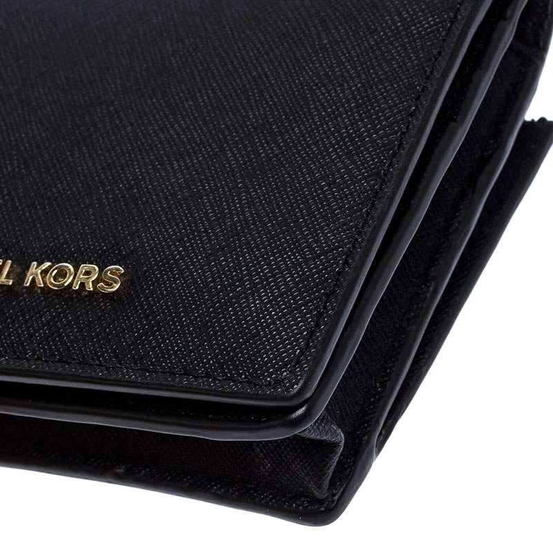 Michael Kors Black Leather Carryall Card Case Wallet For Women - Image 10
