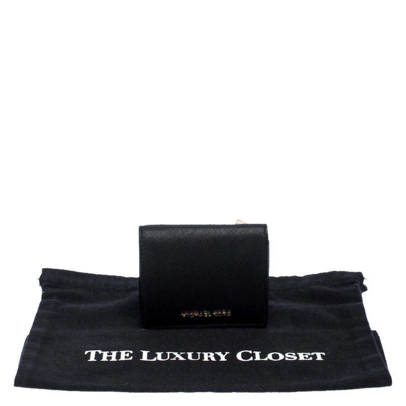 Michael Kors Black Leather Carryall Card Case Wallet For Women - Image 9