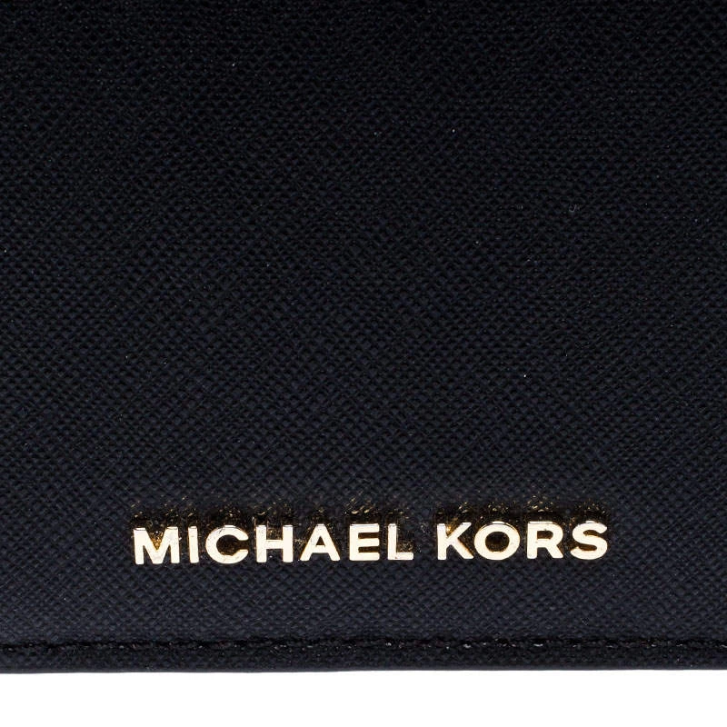 Michael Kors Black Leather Carryall Card Case Wallet For Women - Image 5