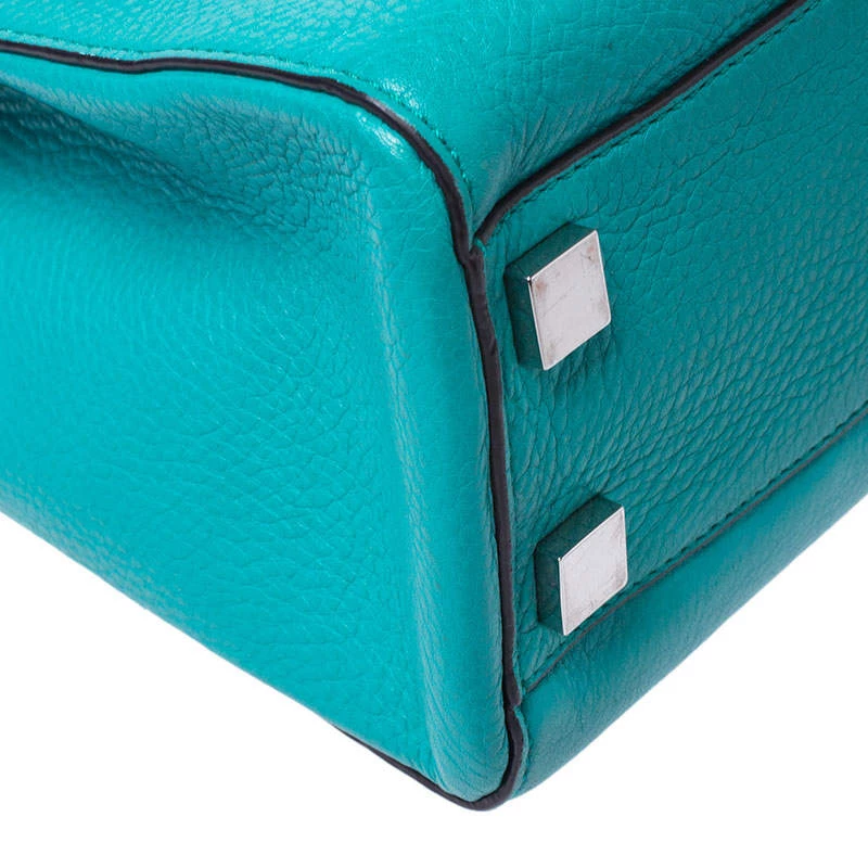 Michael Kors Green Leather Ultra Stitch Handle Tote For Women - Image 11