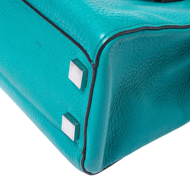 Michael Kors Green Leather Ultra Stitch Handle Tote For Women - Image 12