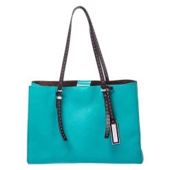 Michael Kors Green Leather Ultra Stitch Handle Tote For Women