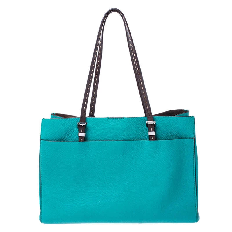 Michael Kors Green Leather Ultra Stitch Handle Tote For Women - Image 4