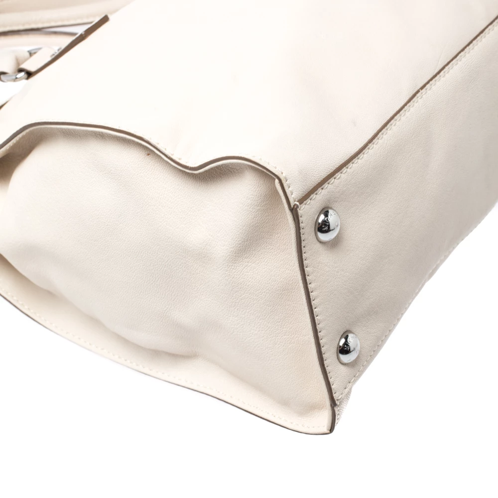 Michael Michael Kors Cream Leather Hamilton Tote For Women - Image 11