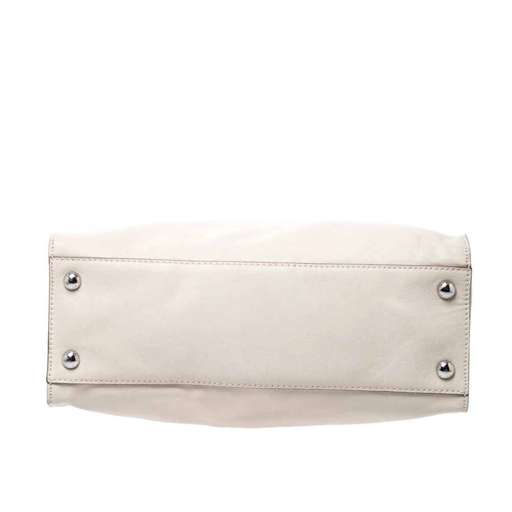 Michael Michael Kors Cream Leather Hamilton Tote For Women - Image 6