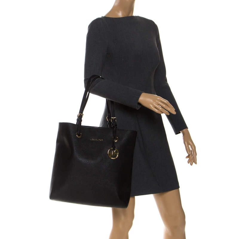 MICHAEL Michael Kors Black Leather Jet Set Tote For Women - Image 2