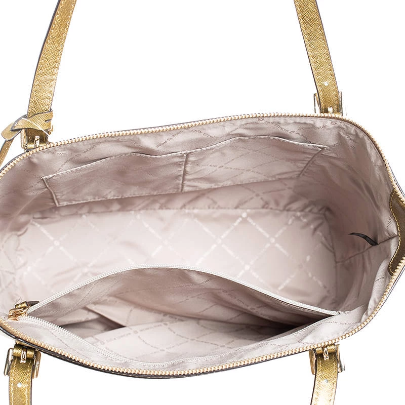 Michael Kors Gold Leather Large Ciara Tote For Women - Image 7