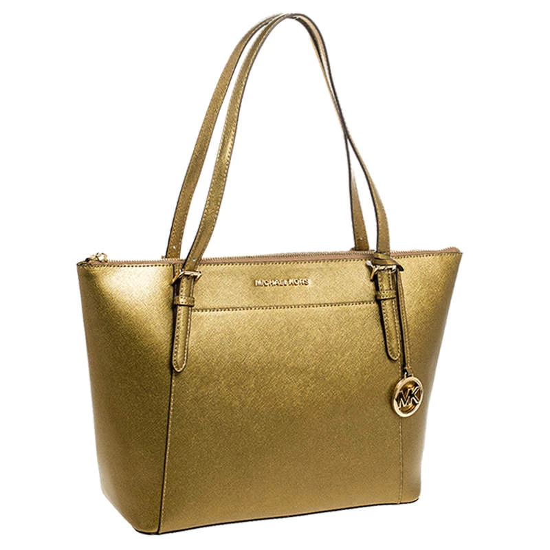 Michael Kors Gold Leather Large Ciara Tote For Women - Image 3