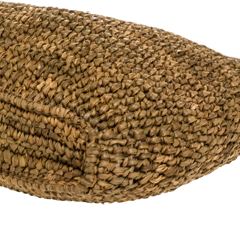 Michael Kors Brown Raffia And Leather Santorini Fold Over Clutch For Women - Image 10