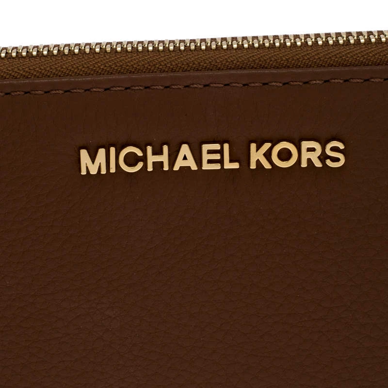 Michael Kors Brown Leather Bedford Continental Wallet For Women - Image 5