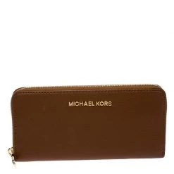 Michael Kors Brown Leather Bedford Continental Wallet For Women