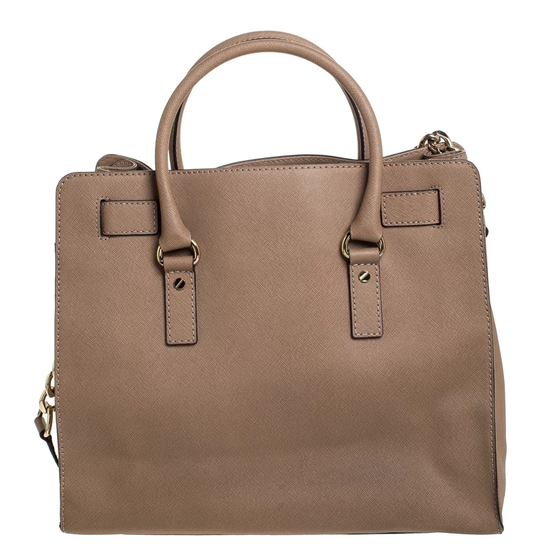 MICHAEL Michael Kors Brown Leather Large Hamilton North South Tote For Women - Image 4