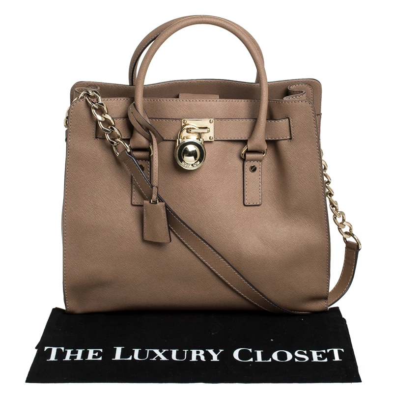 MICHAEL Michael Kors Brown Leather Large Hamilton North South Tote For Women - Image 9