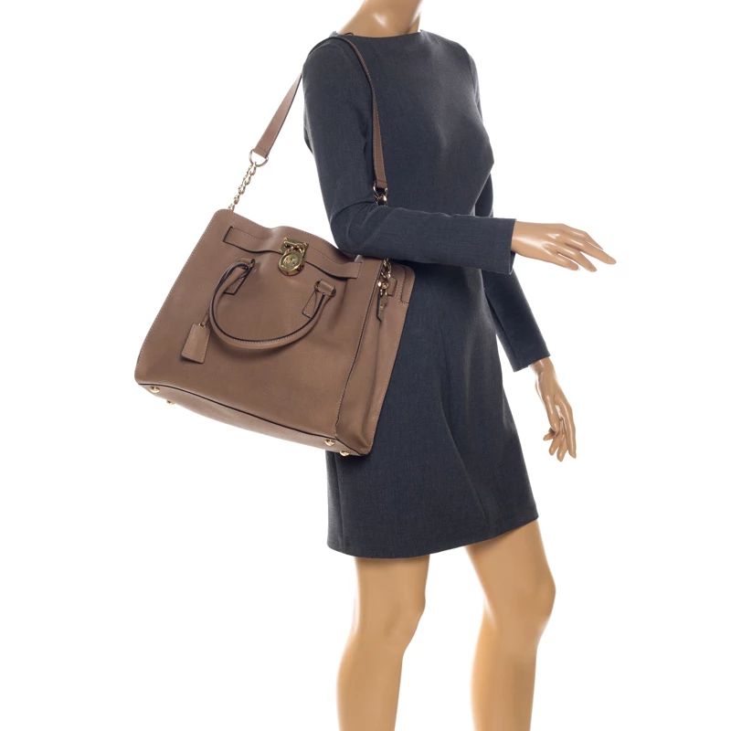 MICHAEL Michael Kors Brown Leather Large Hamilton North South Tote For Women - Image 2