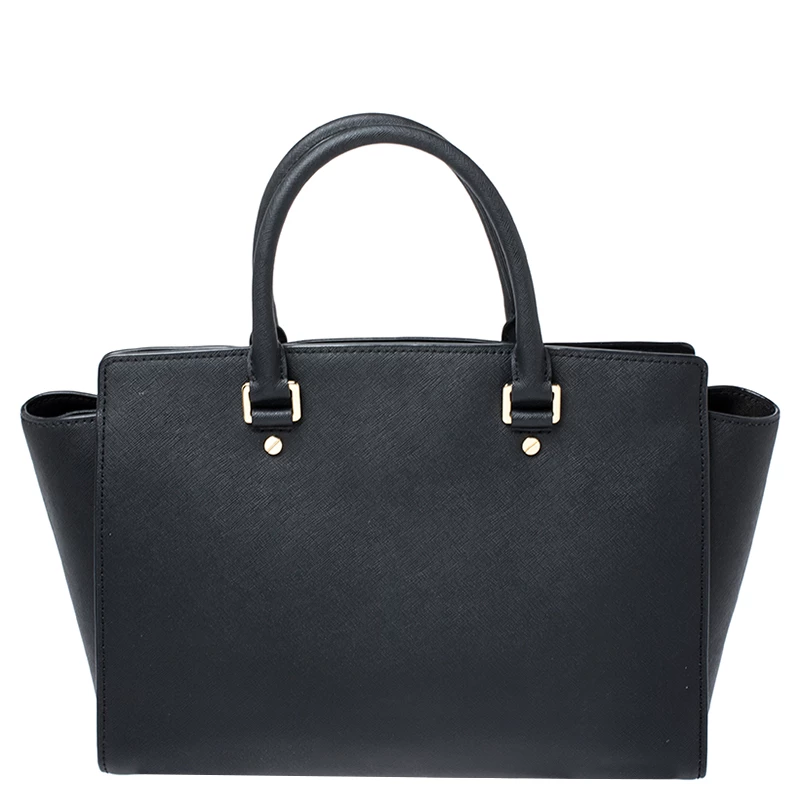 MICHAEL Michael Kors Black Leather Selma Satchel For Women - Image 4