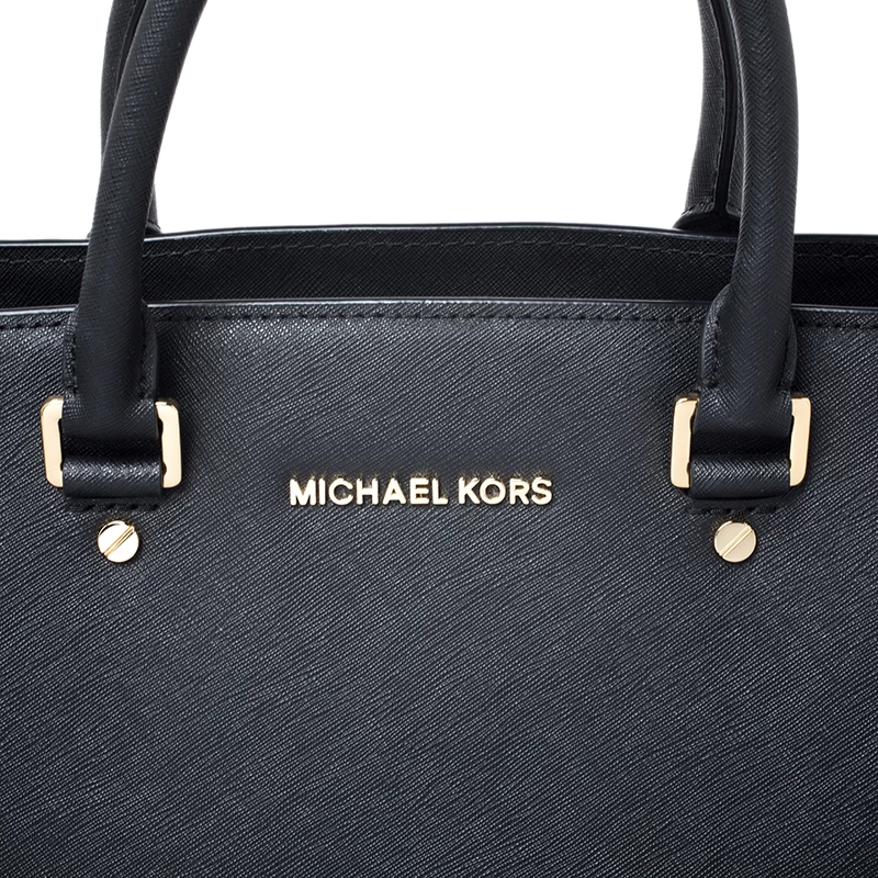 MICHAEL Michael Kors Black Leather Selma Satchel For Women - Image 5