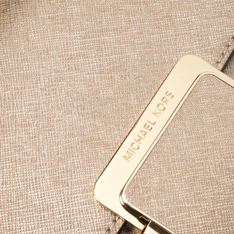 Michael Kors Metallic Gold Saffiano Leather Strap Clutch For Women - Image 5