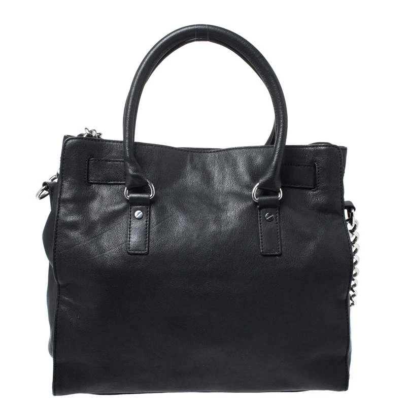 MICHAEL Michael Kors Black Leather Hamilton Tote For Women - Image 4