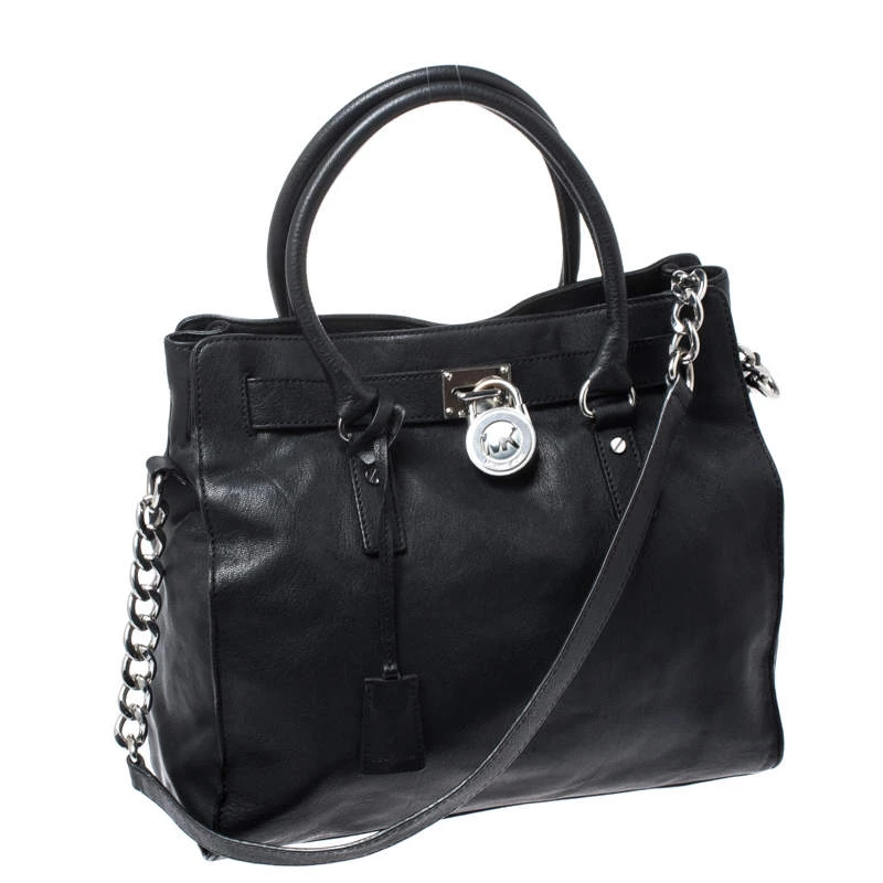 MICHAEL Michael Kors Black Leather Hamilton Tote For Women - Image 3