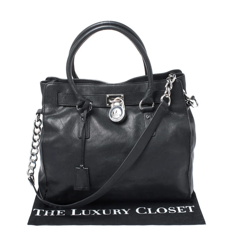 MICHAEL Michael Kors Black Leather Hamilton Tote For Women - Image 9