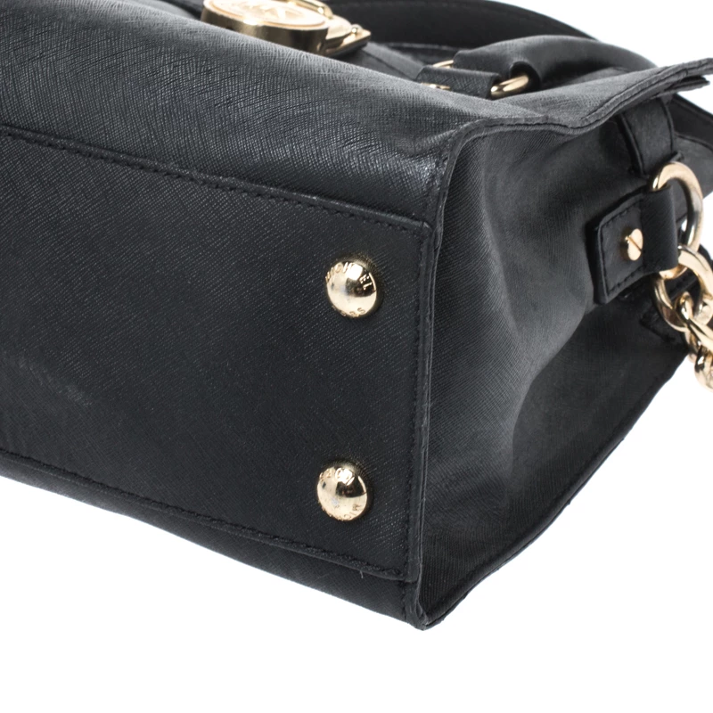 Michael Kors MICHAEL Micheal Kors Black Leather East/West Hamilton Tote For Women - Image 11