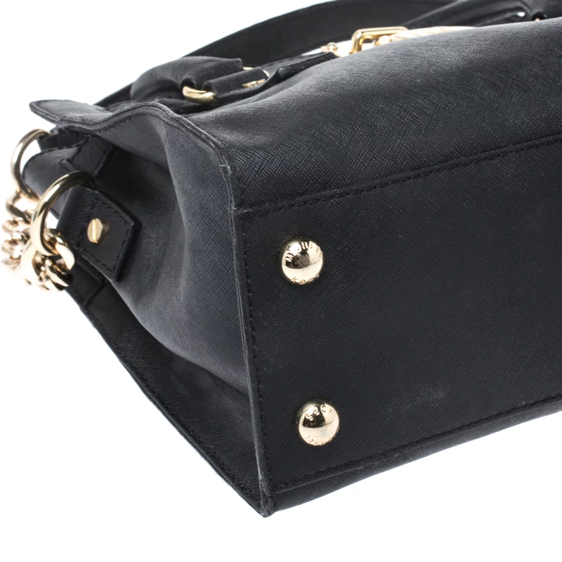 Michael Kors MICHAEL Micheal Kors Black Leather East/West Hamilton Tote For Women - Image 10