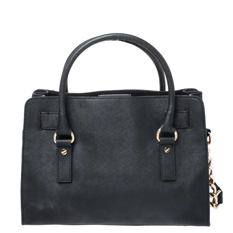Michael Kors MICHAEL Micheal Kors Black Leather East/West Hamilton Tote For Women - Image 4