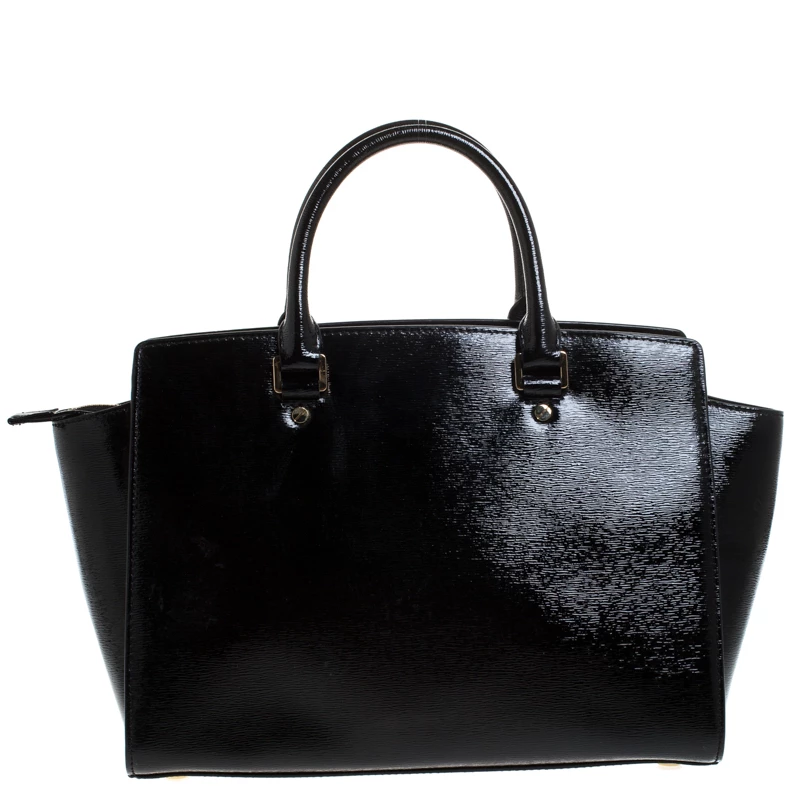 MICHAEL Michael Kors Black Patent Leather Selma Tote For Women - Image 4