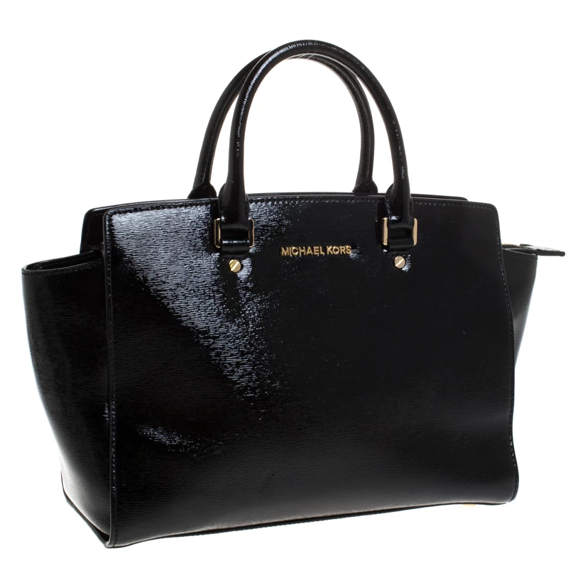 MICHAEL Michael Kors Black Patent Leather Selma Tote For Women - Image 3