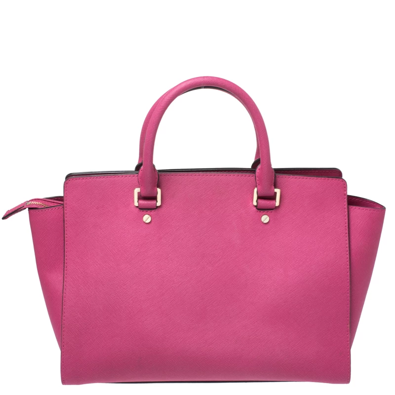 MICHAEL Michael Kors Fuchsia Leather Large Selma Tote For Women - Image 4