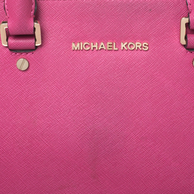 MICHAEL Michael Kors Fuchsia Leather Large Selma Tote For Women - Image 5