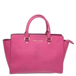MICHAEL Michael Kors Fuchsia Leather Large Selma Tote For Women