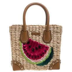 Michael Kors Natural/Brown Straw Malibu Tote For Women