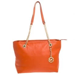 MICHAEL Michael Kors Orange Leather Jet Set Chain Tote For Women