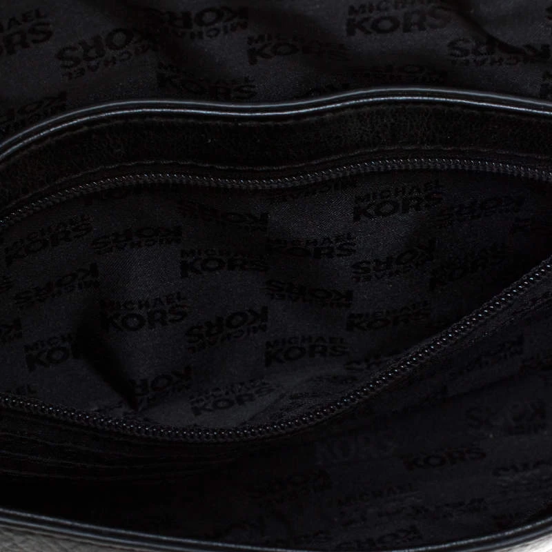 MICHAEL Michael Kors Black Leopard Print Calfhair And Leather Buckle Flap Shoulder Bag For Women - Image 7