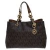 MICHAEL Michael Kors Brown Signature Coated Canvas Cynthia Tote For Women