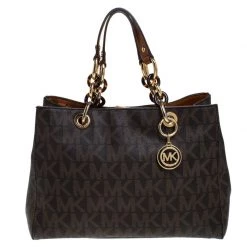 MICHAEL Michael Kors Brown Signature Coated Canvas Cynthia Tote For Women