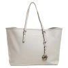Michael Kors Cream Leather Jet Set Travel Tote For Women