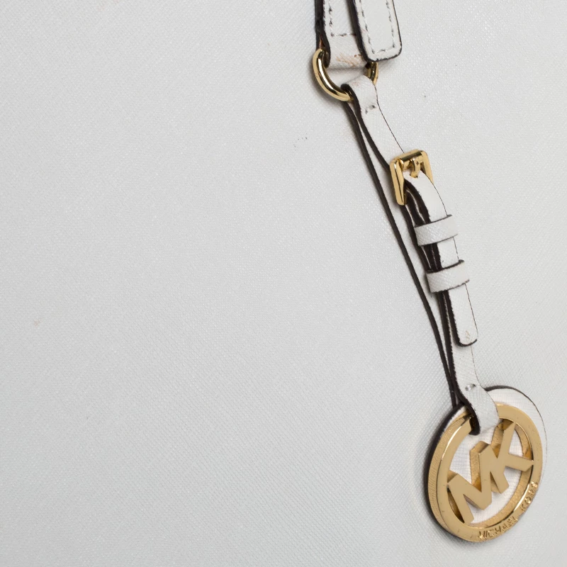 Michael Kors Cream Leather Jet Set Travel Tote For Women - Image 6