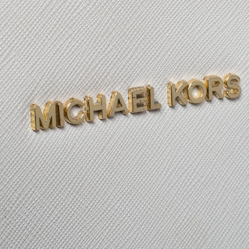 Michael Kors Cream Leather Jet Set Travel Tote For Women - Image 9