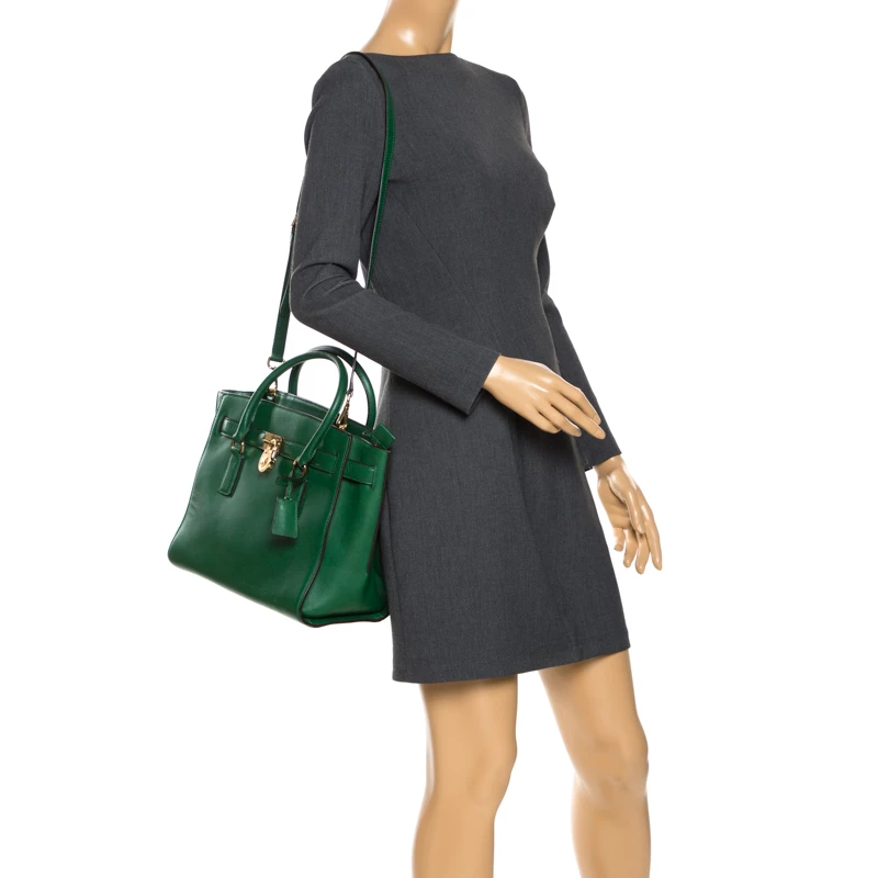 MICHAEL Michael Kors Green Leather Hamilton Tote For Women - Image 2