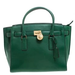 MICHAEL Michael Kors Green Leather Hamilton Tote For Women