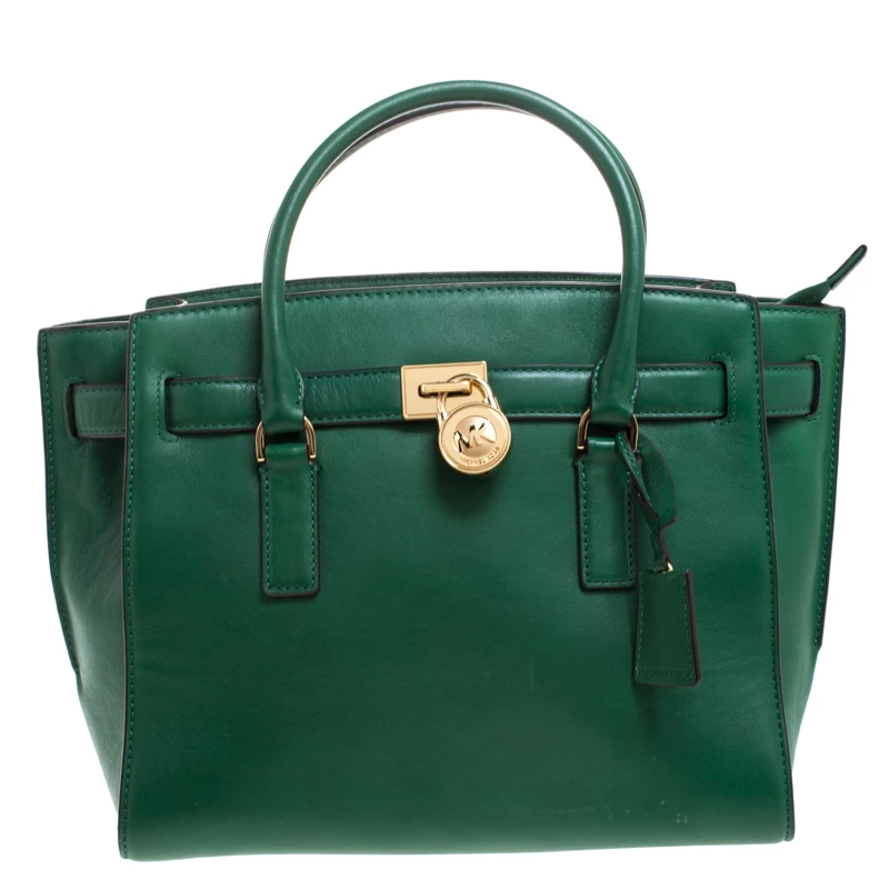 MICHAEL Michael Kors Green Leather Hamilton Tote For Women