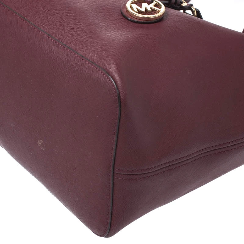 Michael Kors Burgundy Leather Jet Set Tote For Women - Image 11