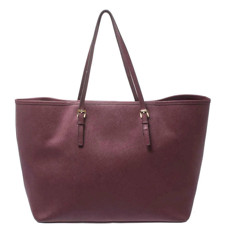 Michael Kors Burgundy Leather Jet Set Tote For Women - Image 4