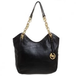 MICHAEL Michael Kors Black Leather Lilly Shoulder Bag For Women