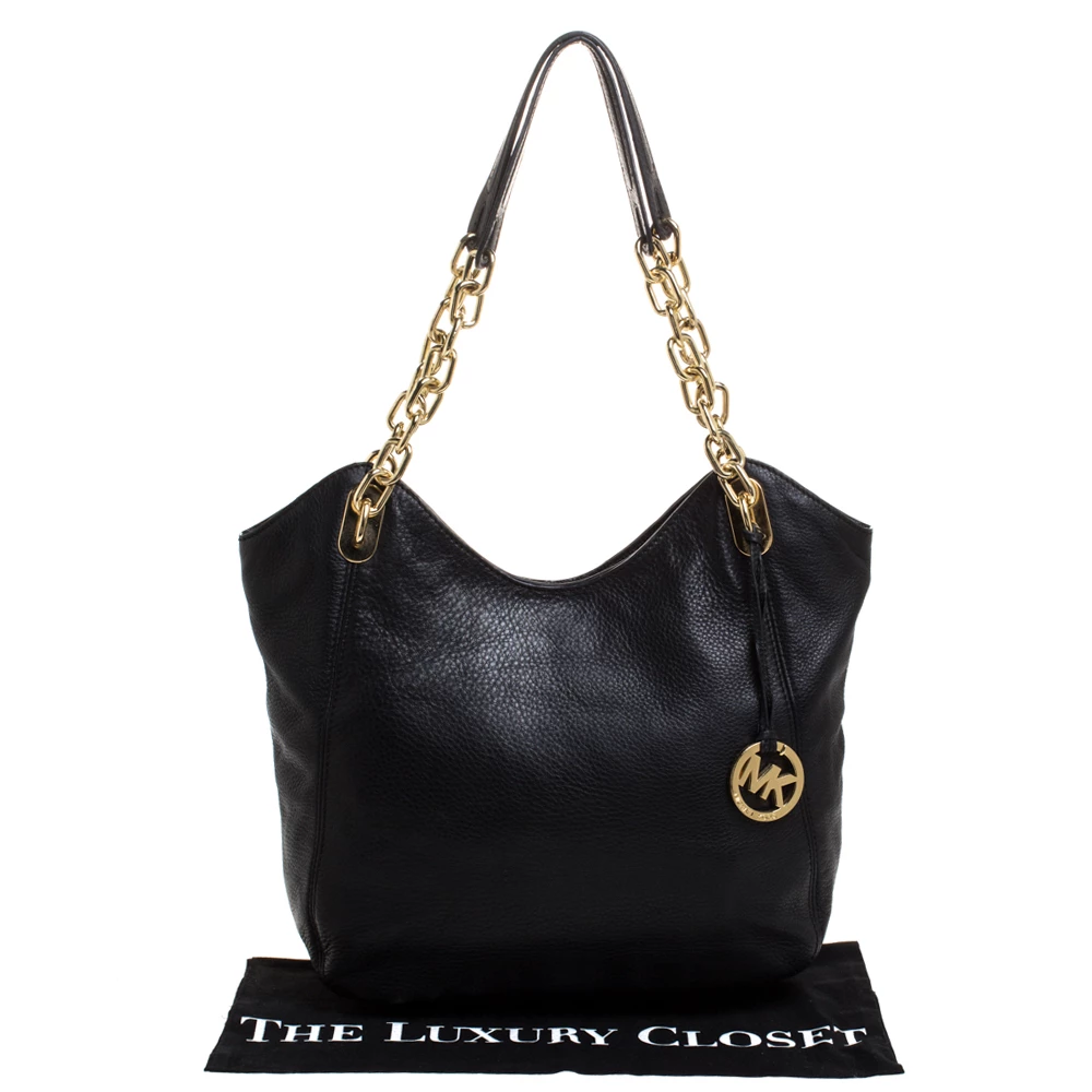 MICHAEL Michael Kors Black Leather Lilly Shoulder Bag For Women - Image 9