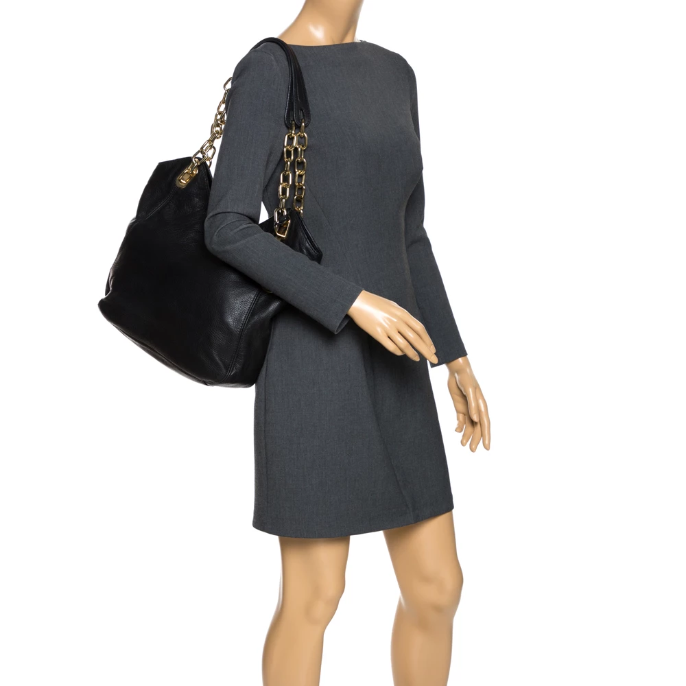 MICHAEL Michael Kors Black Leather Lilly Shoulder Bag For Women - Image 2