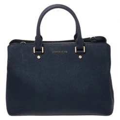 MICHAEL Michael Kors Blue Leather Savannah Satchel For Women