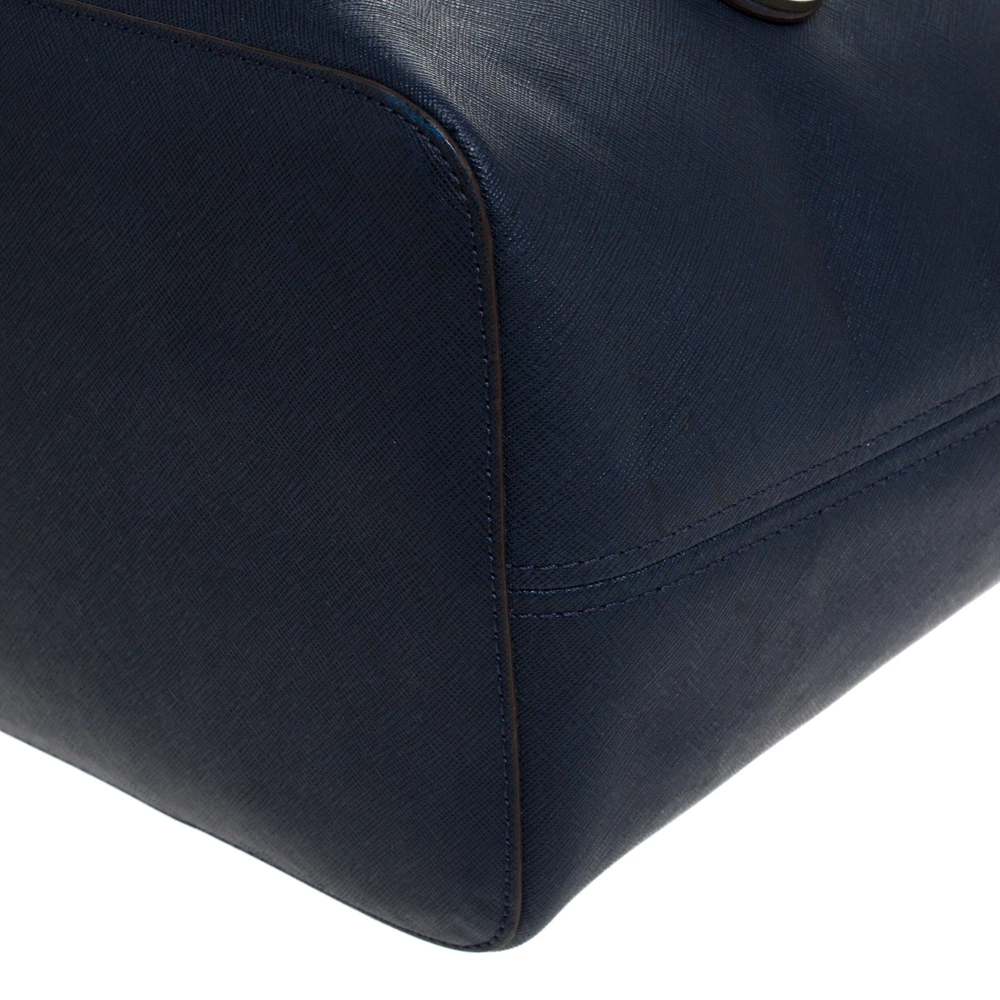 Michael Kors Navy Blue Leather Jet Set Travel Tote For Women - Image 11